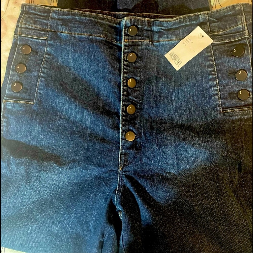 J Brand High Rise Blue Jeans with Modern Distressing